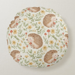 Cottagecore Hedgehog Round Cushion