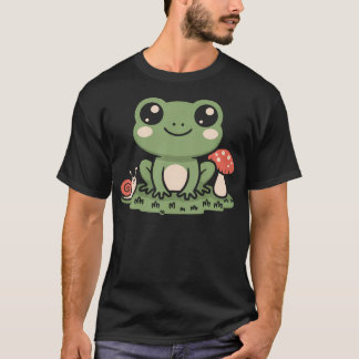 Cottagecore Kawaii Frog Snail Mushroom Aesthetic T-Shirt