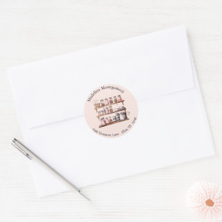 Cottagecore Kitchen Return Address Classic Round Sticker