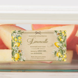 Cottagecore Limoncello Bottle Label Sticker