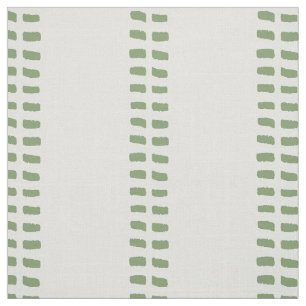 Cottagecore Linen stripes simple green cabin decor Fabric