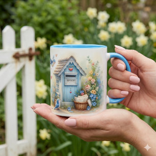 Cottagecore Love Letters Bluebird Mailbox Mug