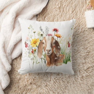 Cottagecore Lucky Capricorn Throw Pillow Zodiac