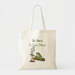 Cottagecore Mental Health Self-Care Frog Tote Bag