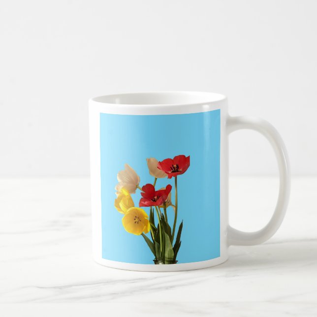 Cottagecore minimal Fresh cut tulips Coffee Mug (Right)