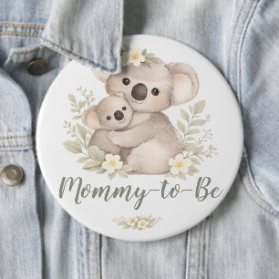 Cottagecore Mommy-to-Be Koala Baby Shower 6 Cm Round Badge