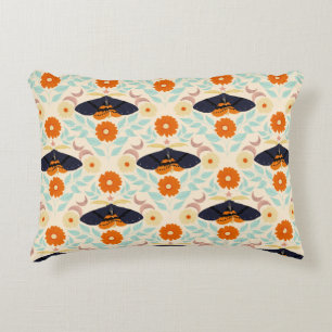 Cottagecore Moth Pattern Art Retro Floral Design Decorative Cushion