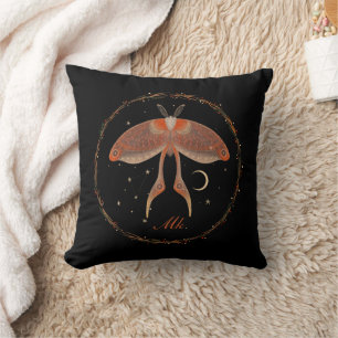 Cottagecore Moth Personalised Throw Pillow