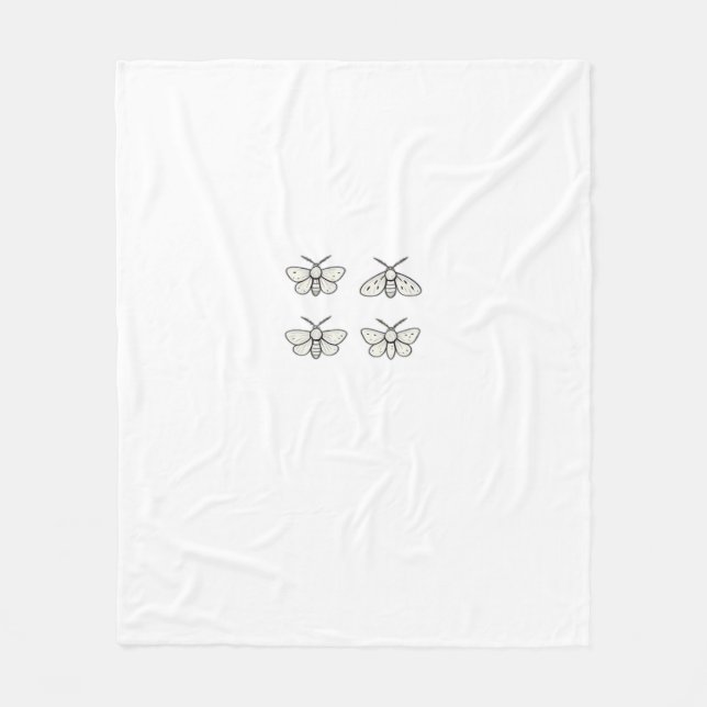 Cottagecore Moths Classic Fleece Blanket (Front)