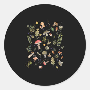 Cottagecore Mushroom Aesthetic Academia Goblincore Classic Round Sticker