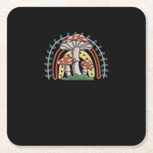 Cottagecore Mushroom Goblincore Mycology Natureco Square Paper Coaster