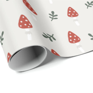 Cottagecore Mushroom Pattern Gift Wrapping Paper