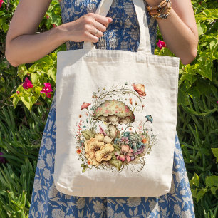 Cottagecore Mushroom Tote Bag