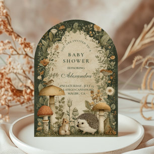 Cottagecore Mushroom Woodland Baby Shower Invitation