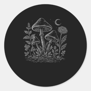 Cottagecore Mushrooms Fungi Goblincore Aesthetic Classic Round Sticker