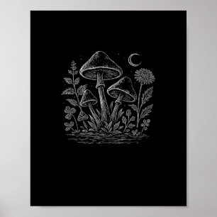 Cottagecore Mushrooms Fungi Goblincore Aesthetic Poster