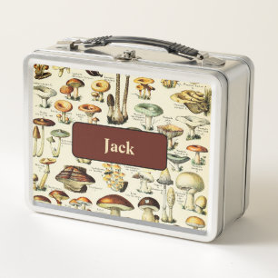 Cottagecore Mushrooms Vintage Naturalist Metal Lunch Box