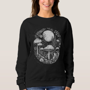 Cottagecore Nature Forest Garden  Mushroom Moon Sweatshirt