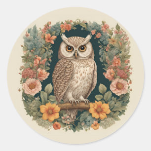 Cottagecore Owl Cute Classic Round Sticker