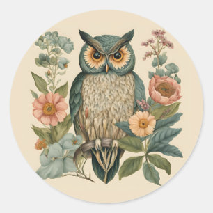 Cottagecore Owl Cute Classic Round Sticker