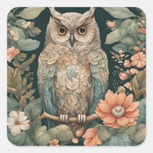 Cottagecore Owl Cute Square Sticker