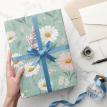 Cottagecore Pastel Daisy Mint Floral Pattern