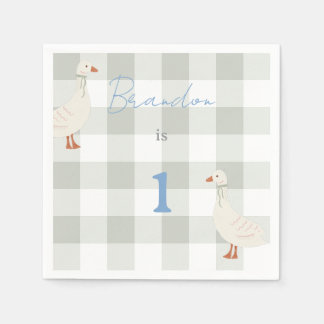 Cottagecore Plaid &Duckling Napkin