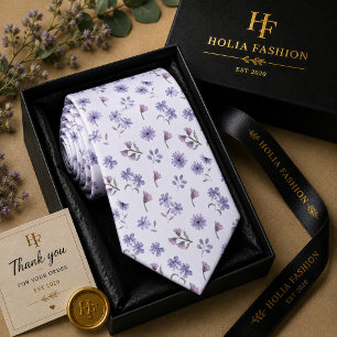 Cottagecore Purple Lavender Neck Tie
