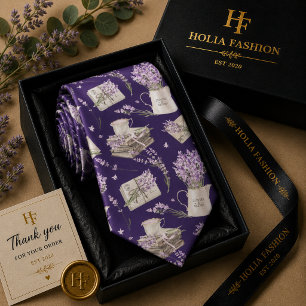 Cottagecore Purple Lavender Neck Tie
