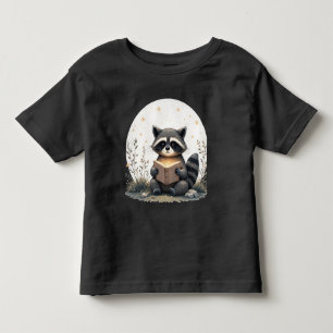 Cottagecore Racoon Reading Book WhimsicalWoodland Toddler T-Shirt