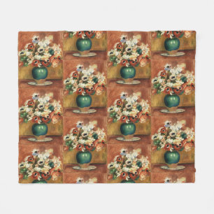 Cottagecore Renoir Floral Bouquet Fine Art Fleece Blanket