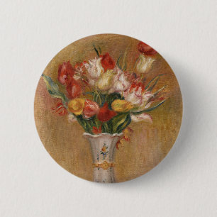 Cottagecore Renoir Floral Vintage Tulip Art 6 Cm Round Badge