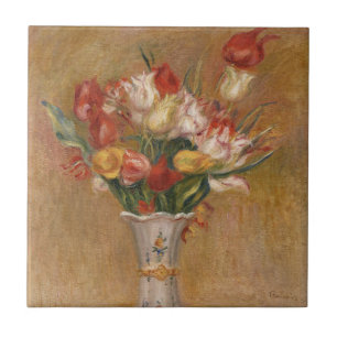 Cottagecore Renoir Floral Vintage Tulip Art Ceramic Tile