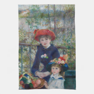 Cottagecore Renoir Sisters Garden Landscape Tea Towel