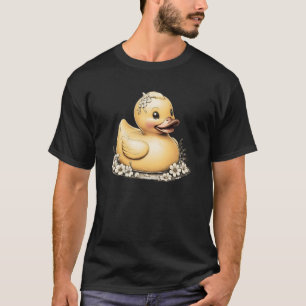Cottagecore Rubber Duck with Floral Accent T-Shirt