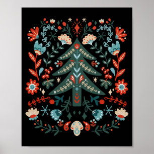 Cottagecore Scandinavian Wildflower Folklore Art C Poster