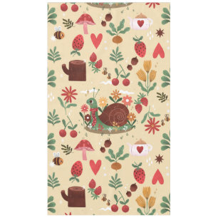 cottagecore snail nature floral garden teapot bees tablecloth