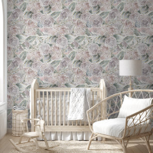 Cottagecore Soft Pastel Baby Nursery Wallpaper