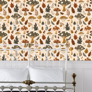 Cottagecore Spotted Mushrooms Wallpaper