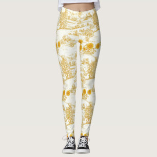 Cottagecore Sunflower Countryside Toile (1) Leggings