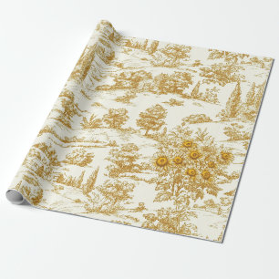 Cottagecore Sunflower Countryside Toile (3) Wrapping Paper