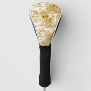 Cottagecore Sunflower Countryside Toile (7) Golf Head Cover