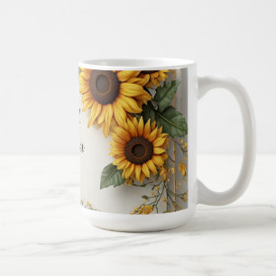 Cottagecore Sunflower Flower Arrangement Coffee Mug