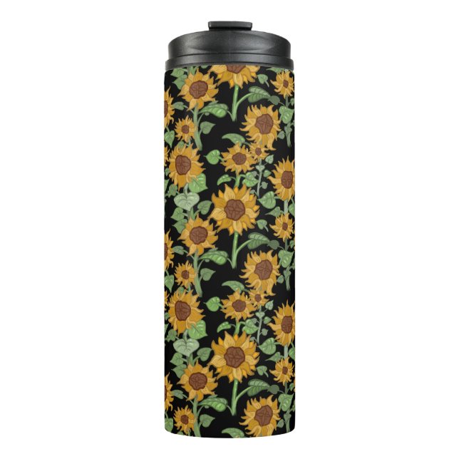 Cottagecore Sunflowers Pattern Thermal Tumbler (Front)