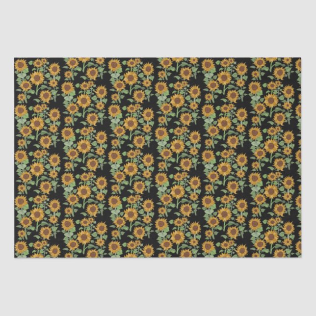 Cottagecore Sunflowers Pattern Tissue Paper (Front)