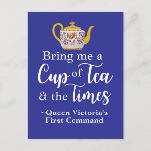 Cottagecore Tea Queen Victoria Quote Royal Blue Postcard