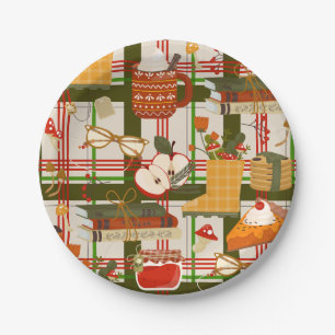 cottagecore thanksgiving cosy hygge apple book jam paper plate