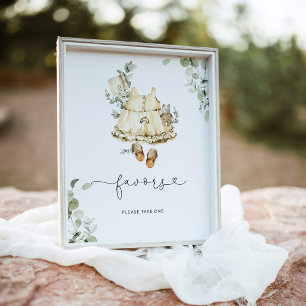 Cottagecore theme boho nursery girl shower Favours Poster