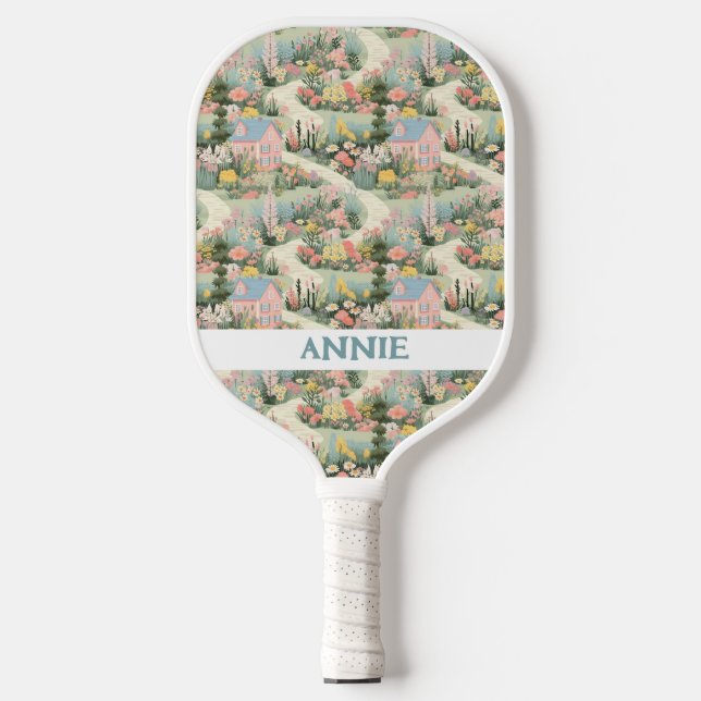 Cottagecore Valley Personalised Pickleball Paddle (Front)
