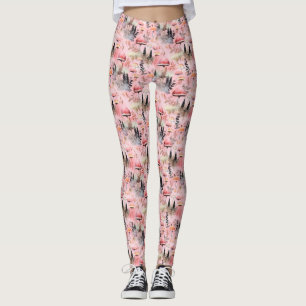 Cottagecore Watercolor Mushroom & Forest (2) Leggings
